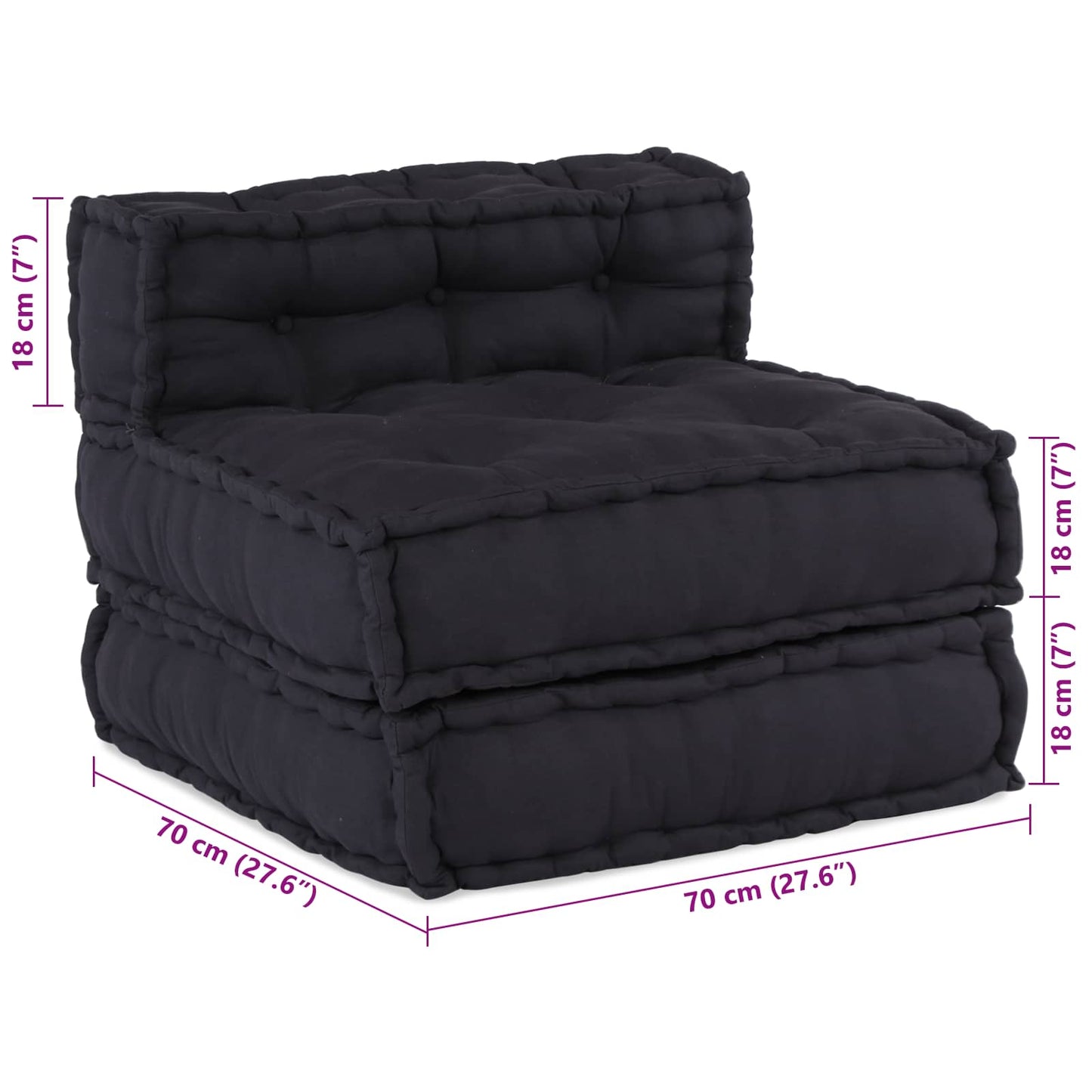 Modulare Sofagarnitur Stoff Anthrazit 210 x 70 x 56 cm