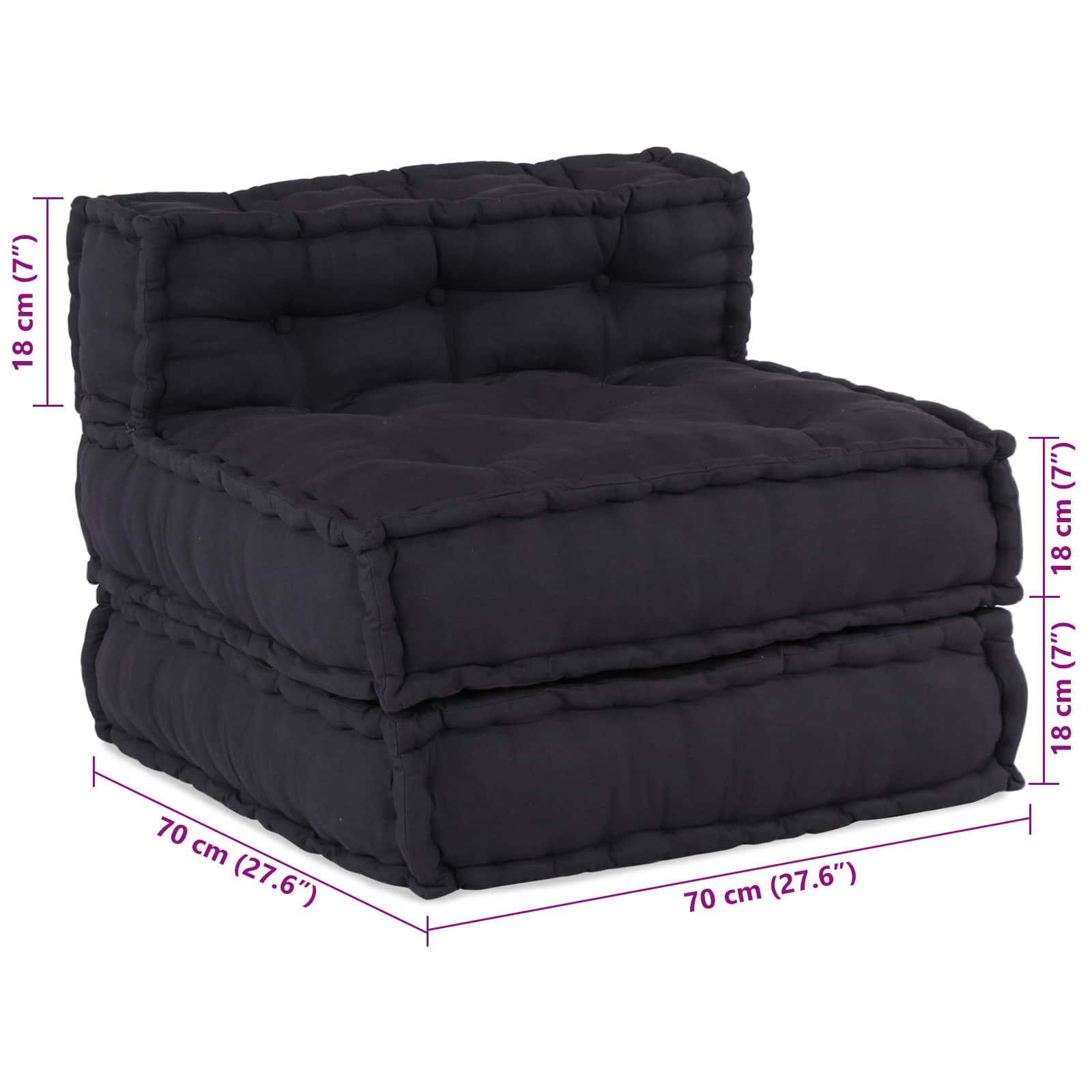Modulare Sofagarnitur Stoff Anthrazit 210 x 70 x 56 cm