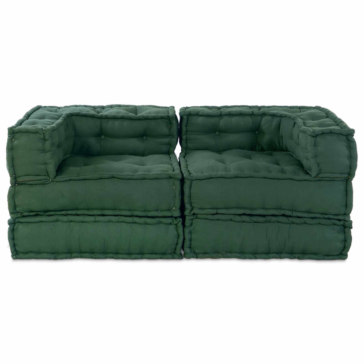Modulare Sofagarnitur 2 pcs Grün 140 x 70 x 56 cm Stoff
