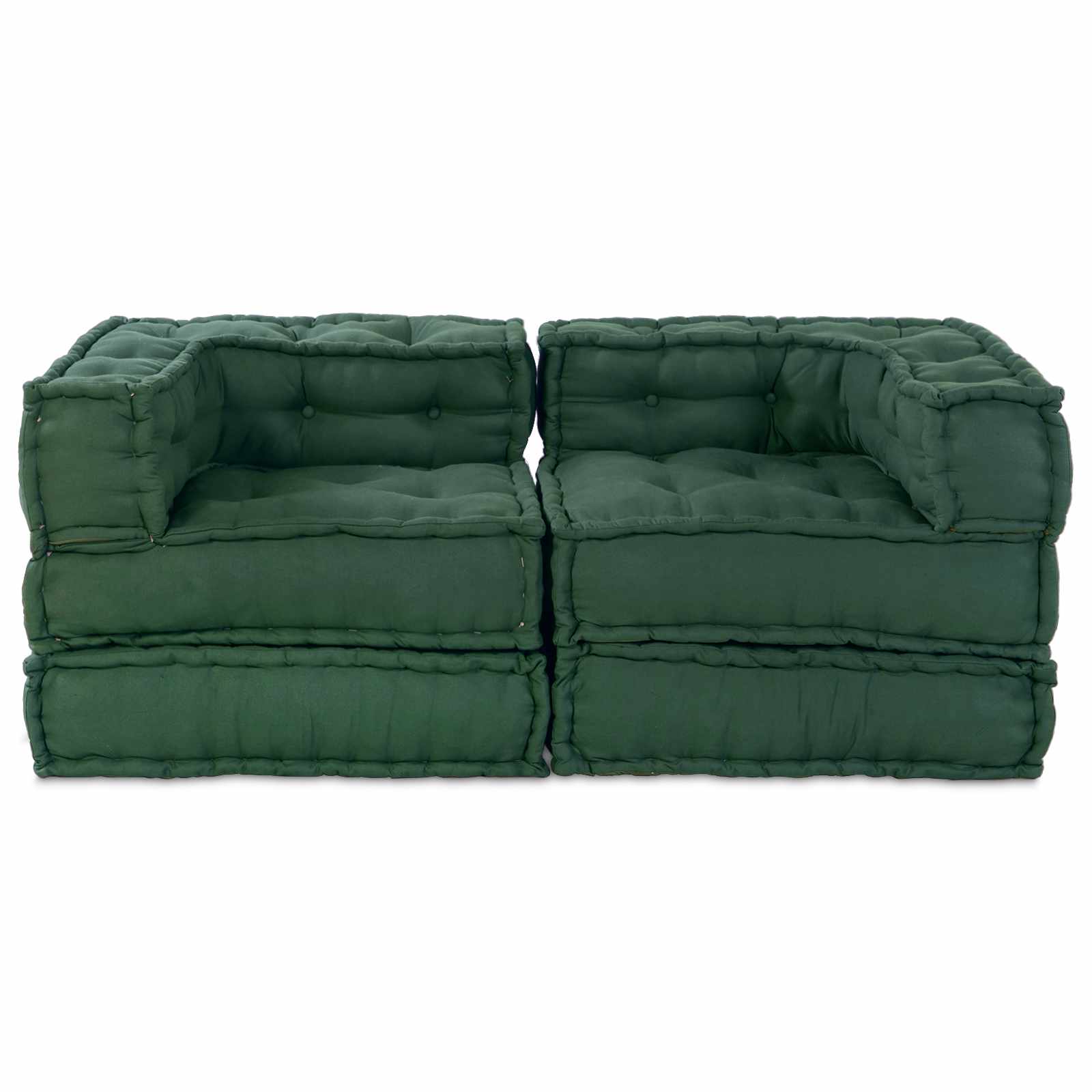 Modulare Sofagarnitur 2 pcs Grün 140 x 70 x 56 cm Stoff
