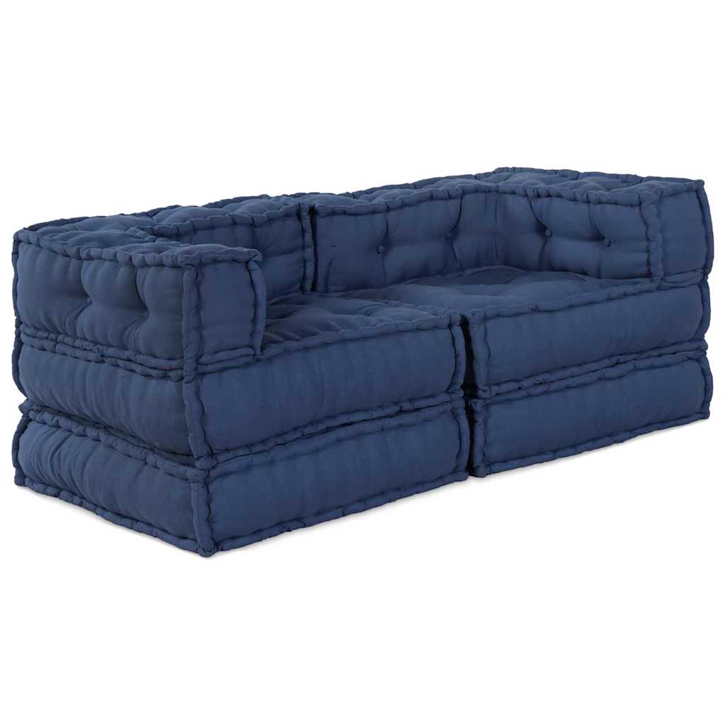 Modulare Sofagarnitur 2 stk. Stoff Indigo 140 x 70 x 56 cm