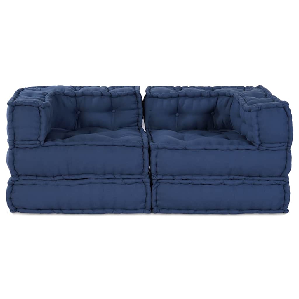 Modulare Sofagarnitur 2 stk. Stoff Indigo 140 x 70 x 56 cm