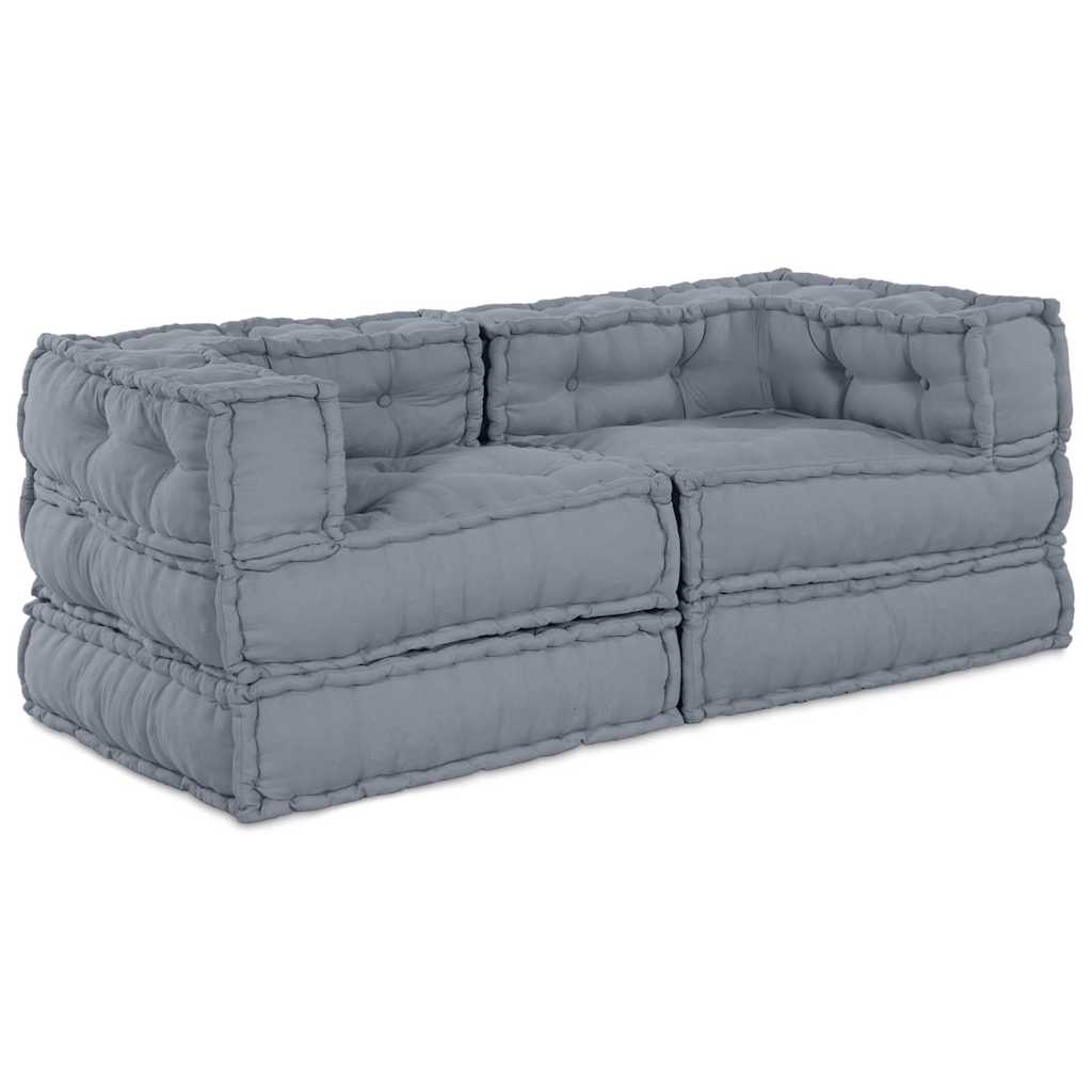 Modulare Sofagarnitur 2 stk. Stoff Grau 140 x 70 x 56 cm