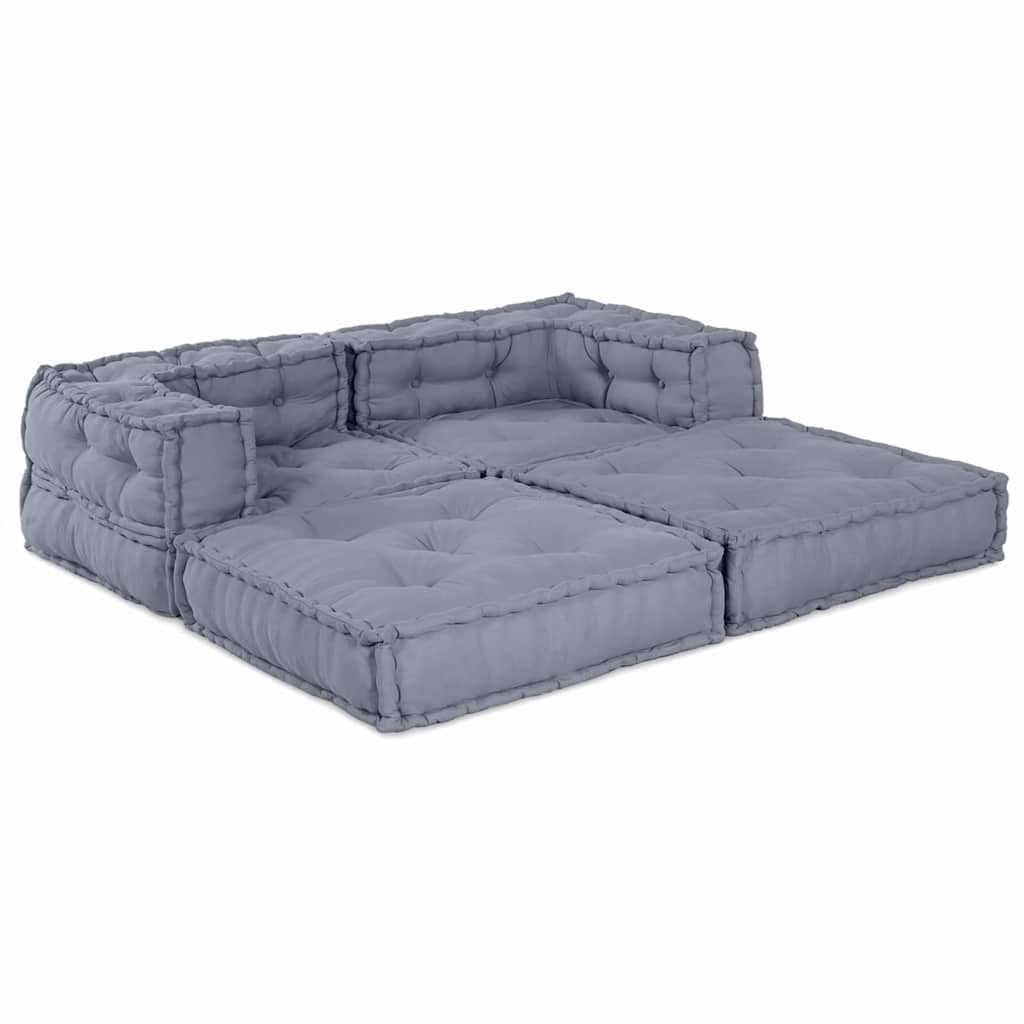 Modulare Sofagarnitur 2 stk. Stoff Grau 140 x 70 x 56 cm
