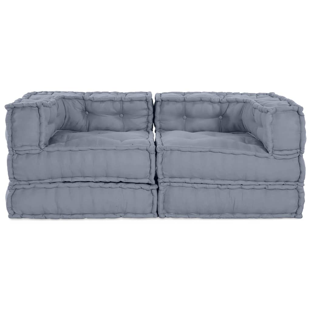 Modulare Sofagarnitur 2 stk. Stoff Grau 140 x 70 x 56 cm