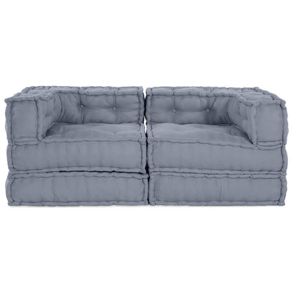Modulare Sofagarnitur 2 stk. Stoff Grau 140 x 70 x 56 cm