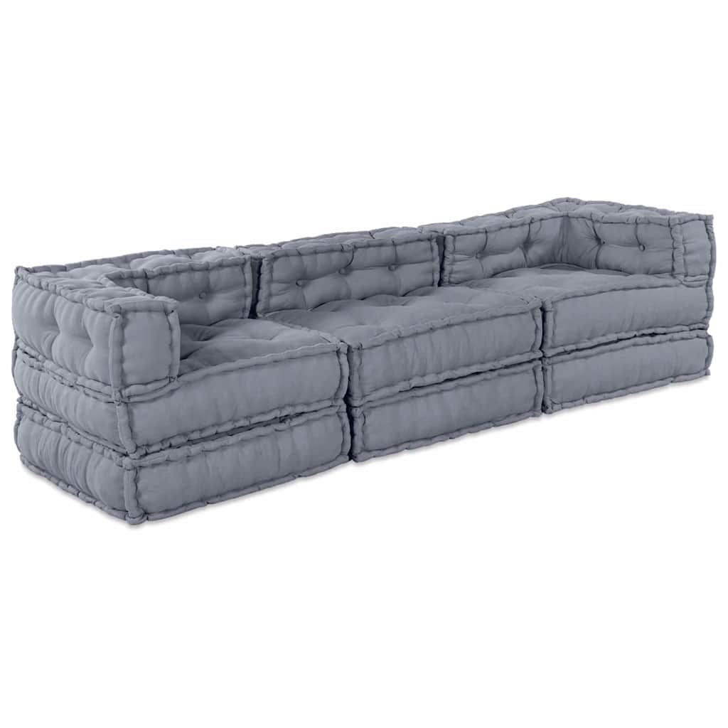 Modulare Sofagarnitur Stoff Grau 210 x 70 x 56 cm