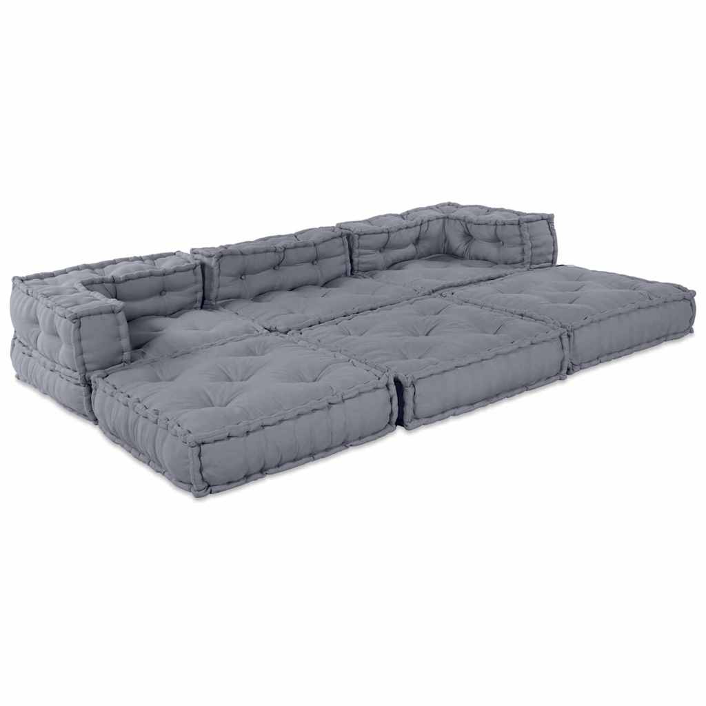 Modulare Sofagarnitur Stoff Grau 210 x 70 x 56 cm