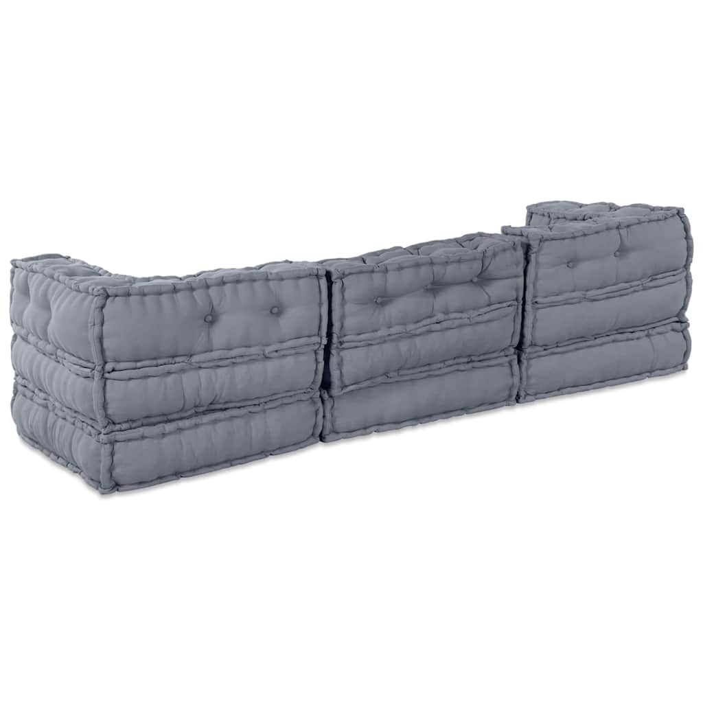 Modulare Sofagarnitur Stoff Grau 210 x 70 x 56 cm