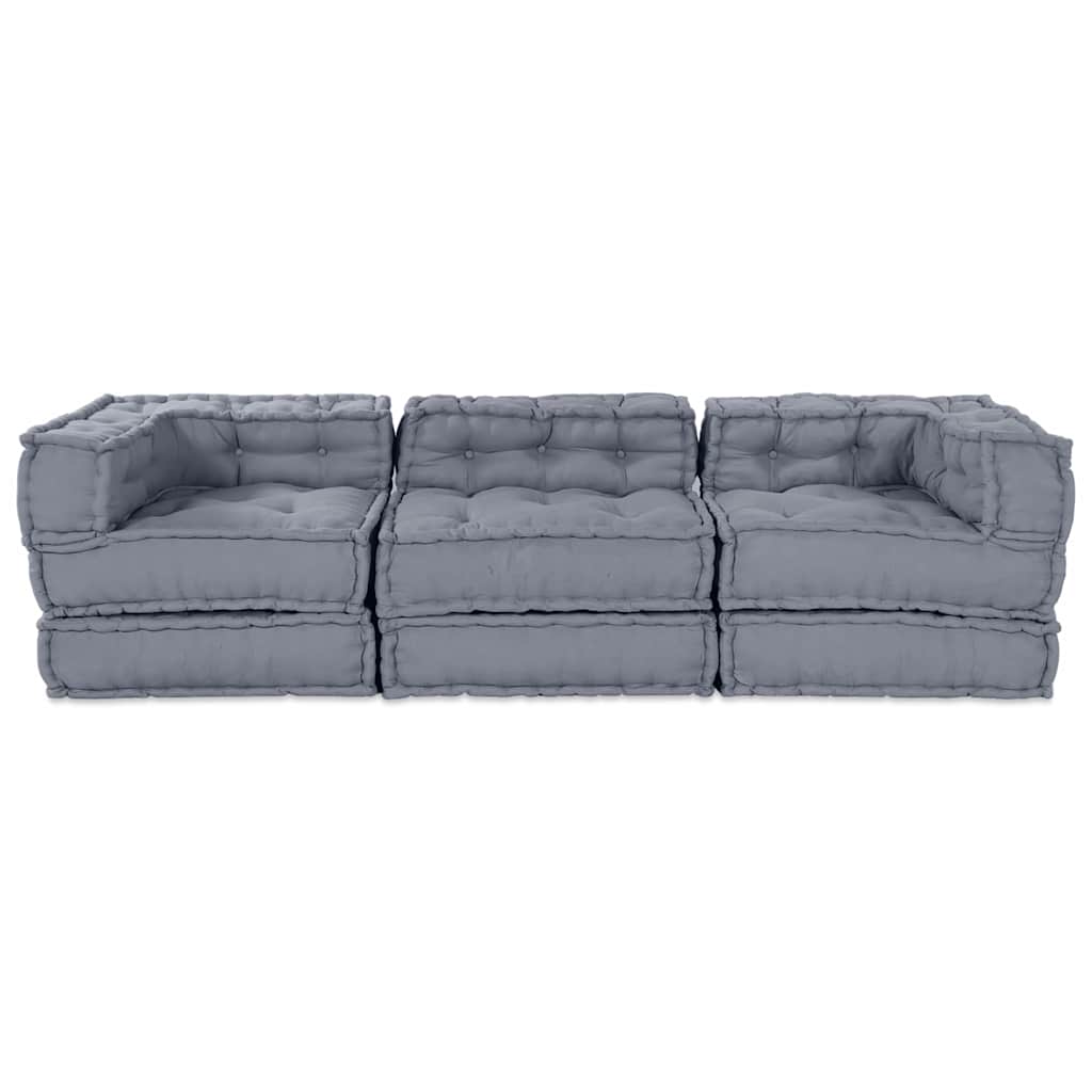 Modulare Sofagarnitur Stoff Grau 210 x 70 x 56 cm