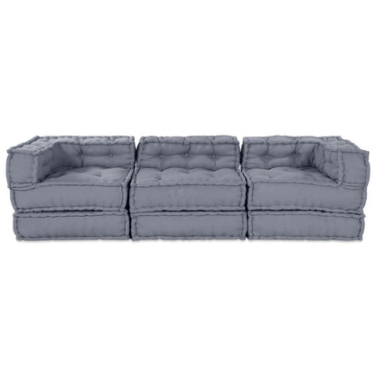 Modulare Sofagarnitur Stoff Grau 210 x 70 x 56 cm
