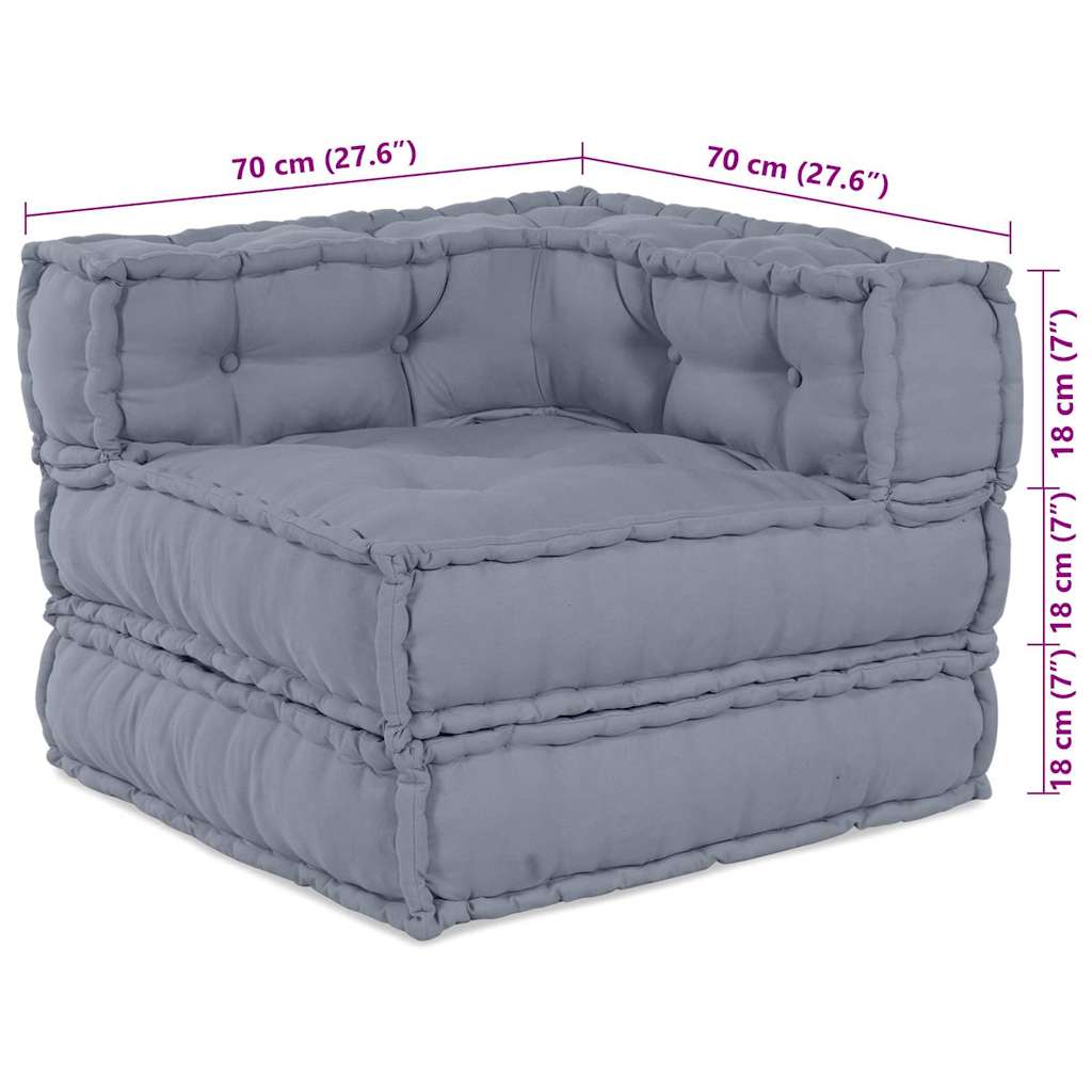Modulare Sofagarnitur Stoff Grau 210 x 70 x 56 cm