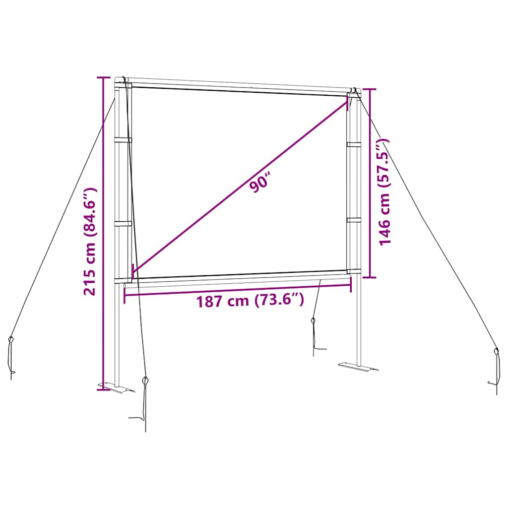 Projektionsleinwand mit Ständern 90 Zoll 4:3
