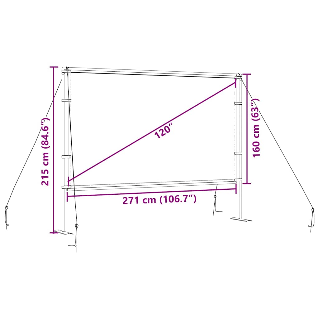 Projektionsleinwand mit Ständern 120 Zoll 16:9