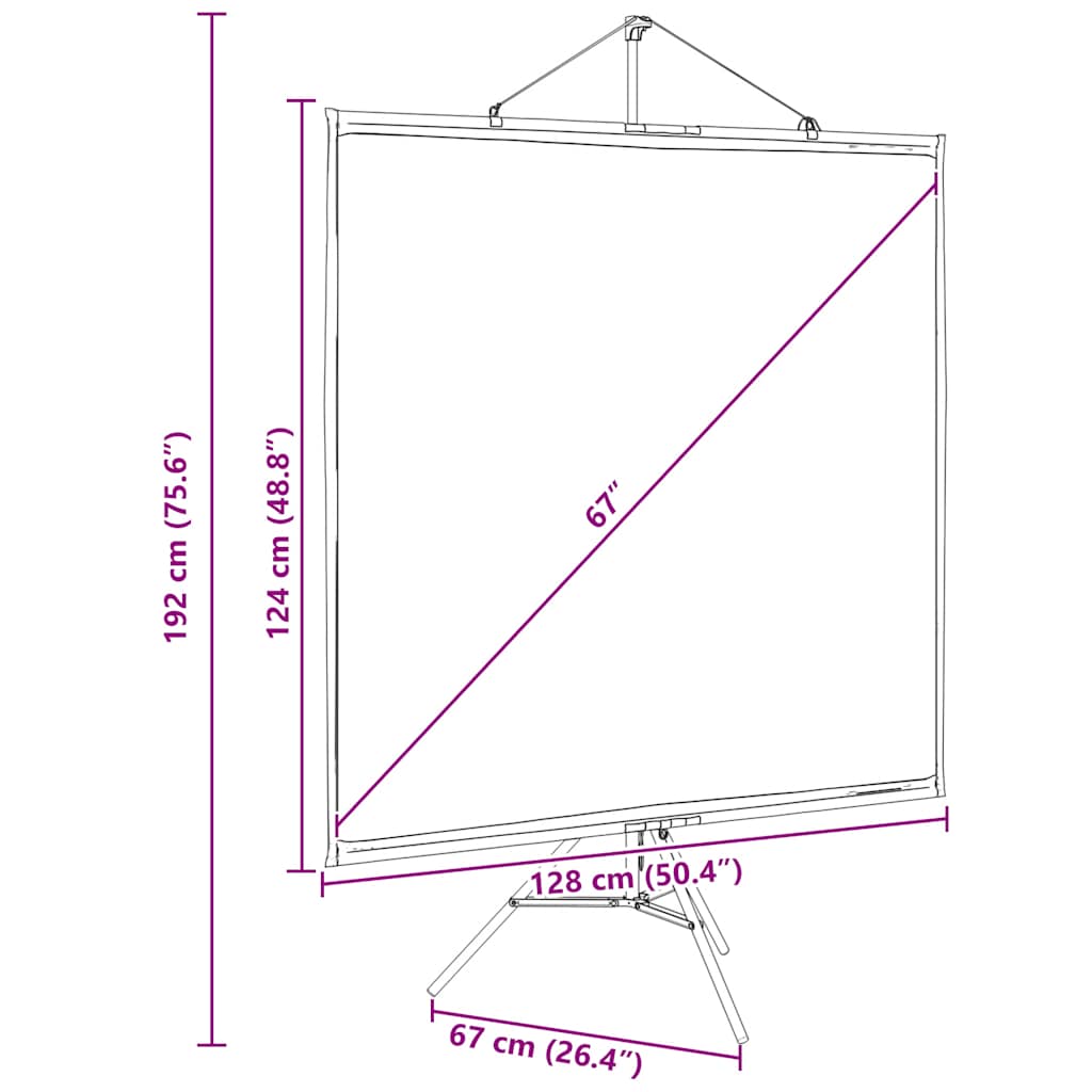 Projektionsleinwand mit Stativ 67 Zoll 1:1