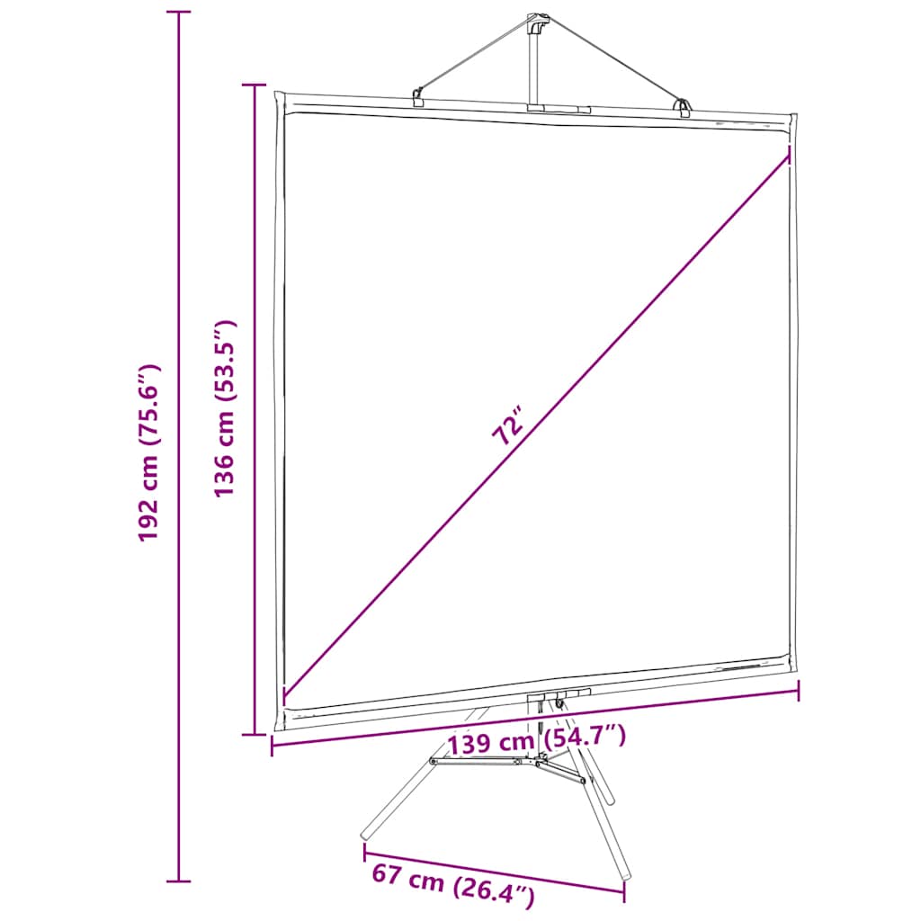 Projektionsleinwand mit Stativ 72 Zoll 1:1
