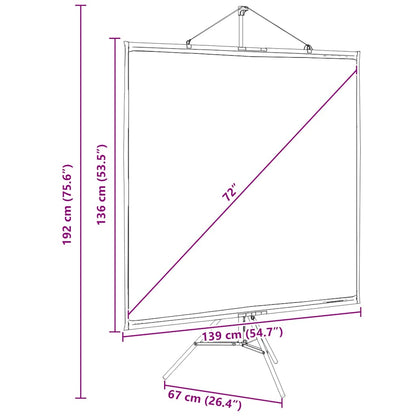 Projektionsleinwand mit Stativ 72 Zoll 1:1