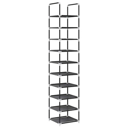 Schuhregal 10-stöckig Schwarz 33x33x174 cm Vliesstoff