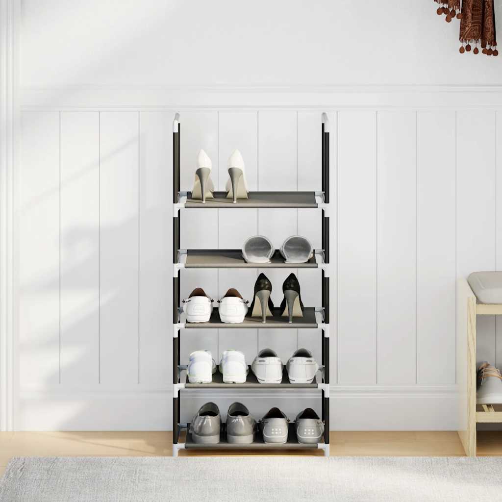 Shoe rack 5 levels black 44x28x94 cm nonwoven fabric