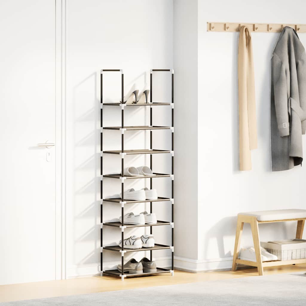 Shoe rack 8-tier black 44x28x145 cm nonwoven fabric