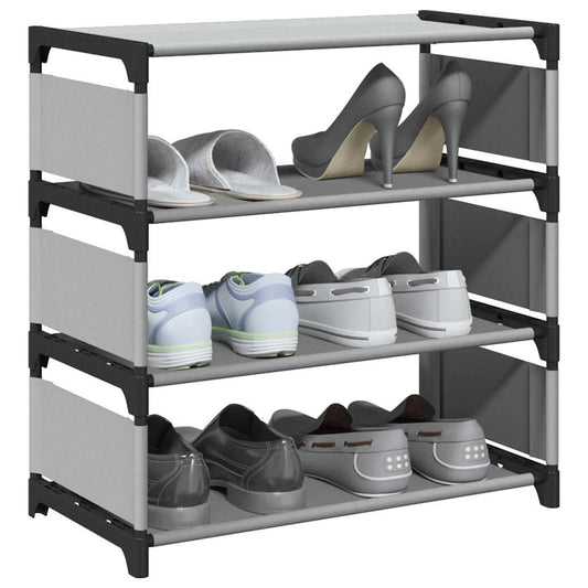 Étagère à chaussures 4 niveaux gris 54x28x55 cm tissu non tissé