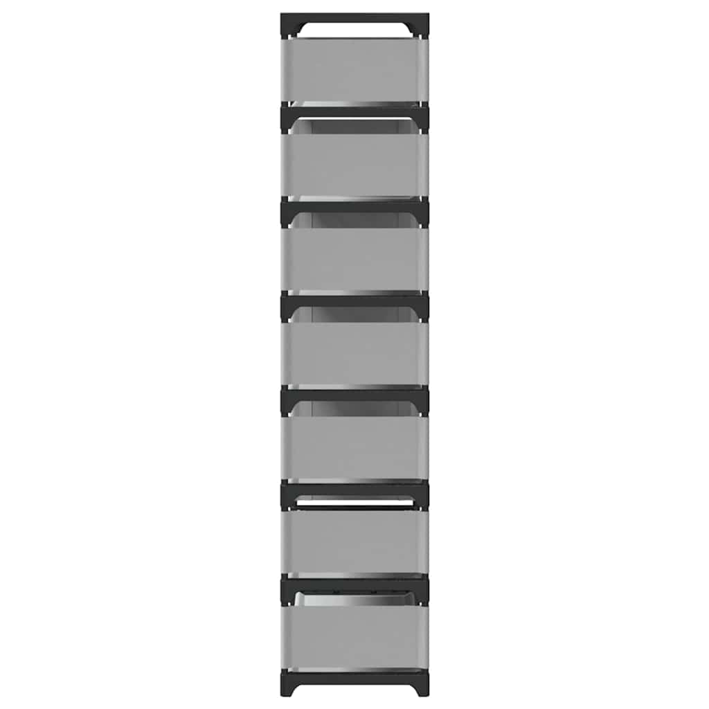 Shoe rack 8 levels grey 54x28x124 cm nonwoven fabric