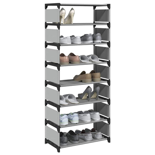 Étagère à chaussures 8 niveaux gris 54x28x124 cm tissu non tissé