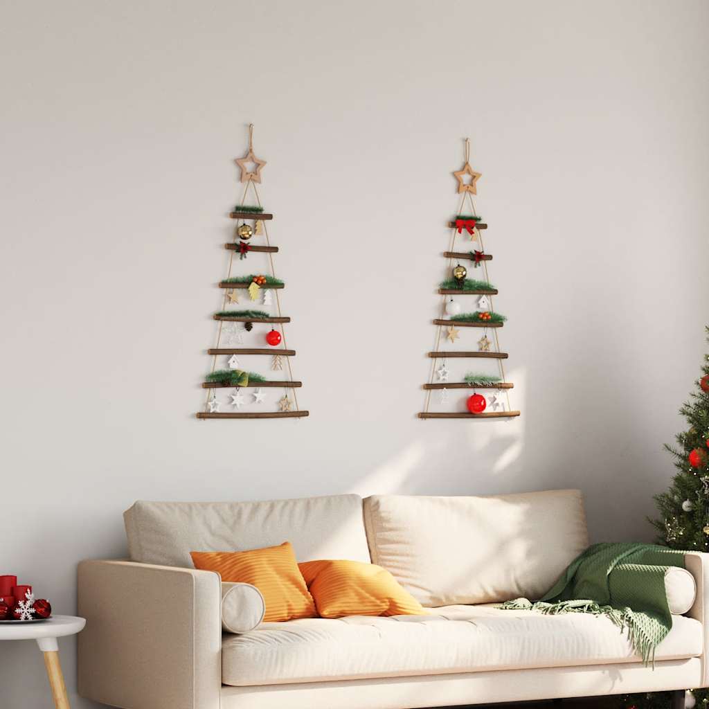 Hängende Weihnachtsbäume mit Spitzensternen 2 Stk. 42x90 cm