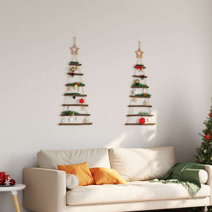 Hängende Weihnachtsbäume mit Spitzensternen 2 Stk. 42x90 cm