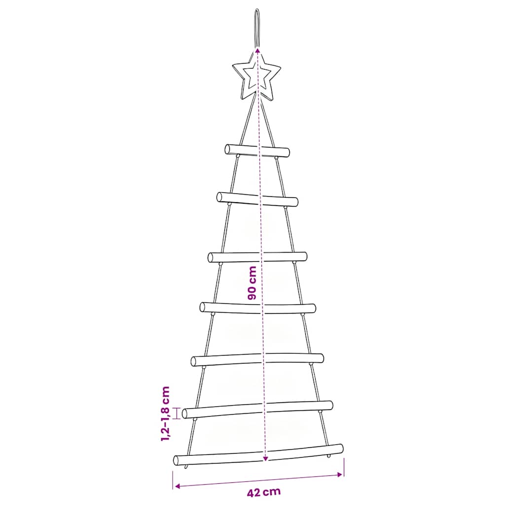 Hängende Weihnachtsbäume mit Spitzensternen 2 Stk. 42x90 cm