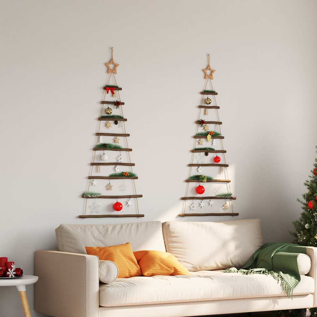 Hängende Weihnachtsbäume mit Spitzensternen 2 Stk. 55x120 cm