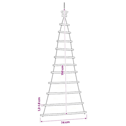 Hängender Weihnachtsbaum mit Sternspitze 74x150 cm Naturzweig