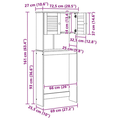 Waschmaschinen-Schrank mit Regal VIGO Braun und Honigbraun