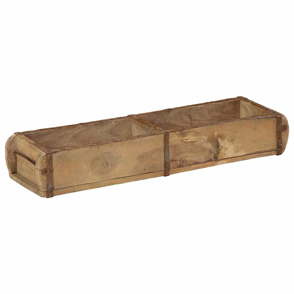 Tablett 4 pcs Braun 57 x 15 x 9 cm Massives upgecyceltes Holz