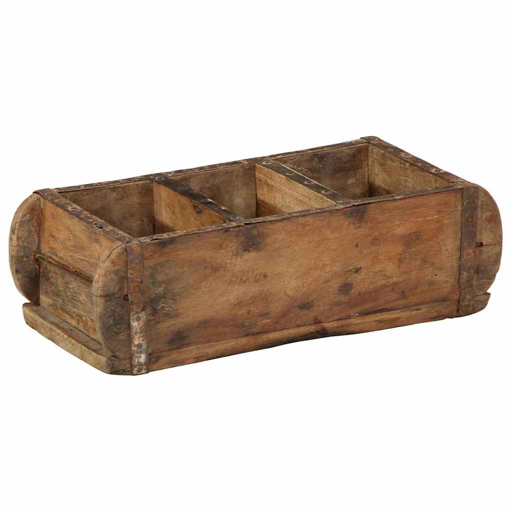 Tablett 4 pcs Braun 30 x 14 x 9 cm Massives upgecyceltes Holz
