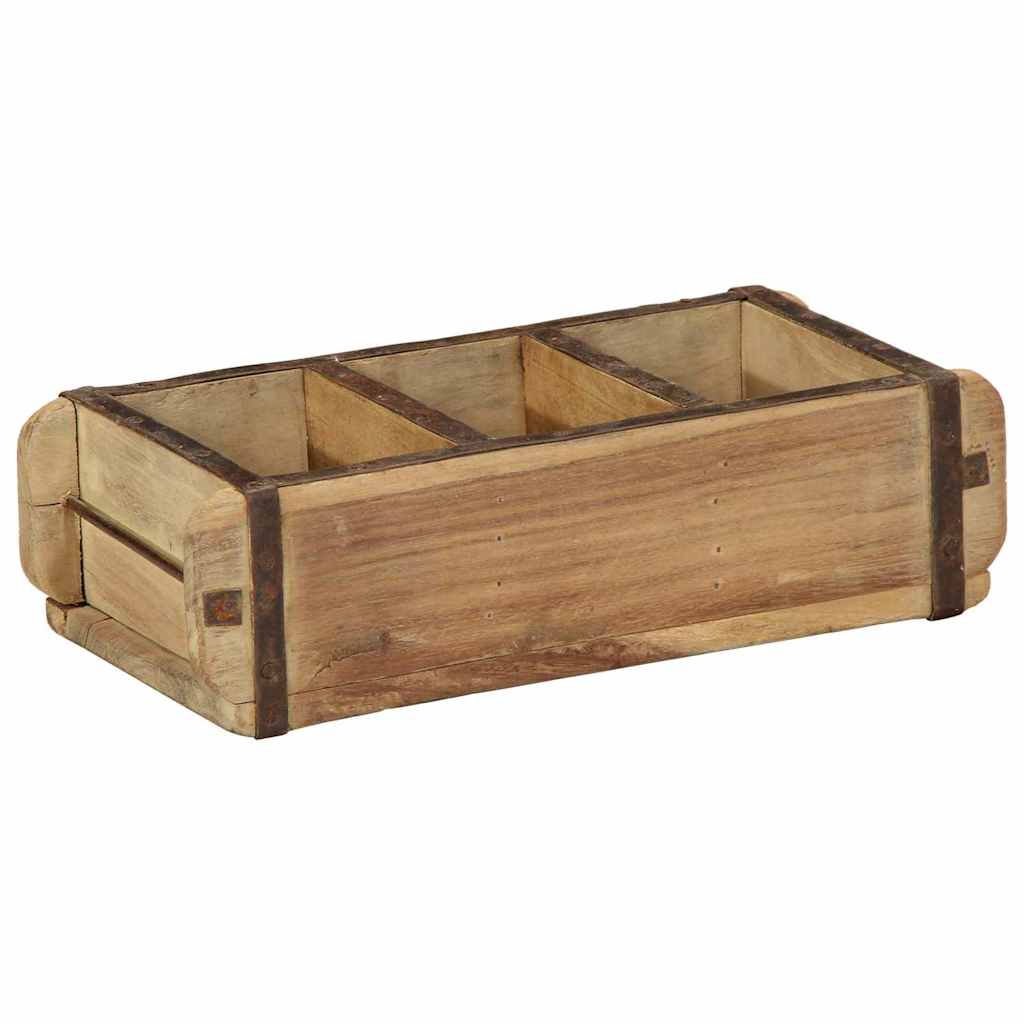 Tablett 4 pcs Braun 30 x 14 x 9 cm Massives upgecyceltes Holz