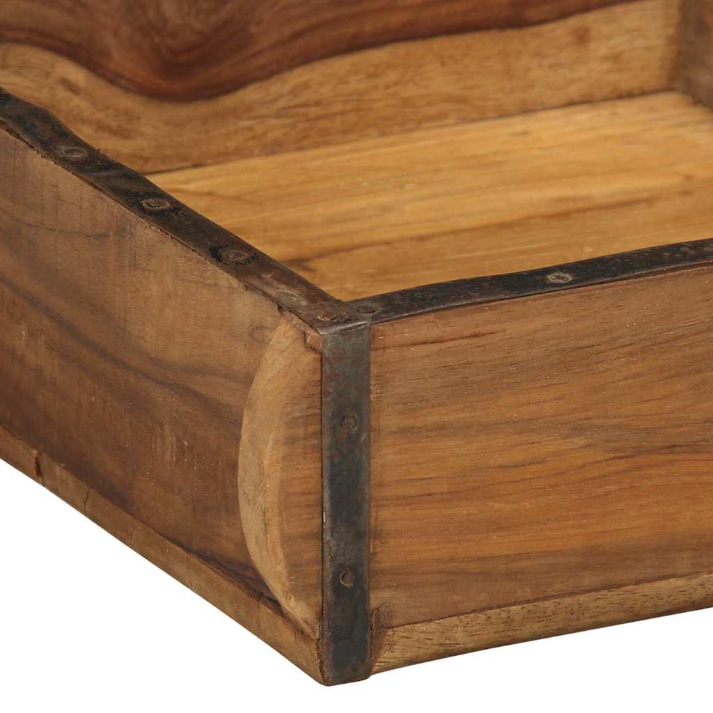 Tablett 4 pcs Braun 29 x 31 x 10 cm Massives upgecyceltes Holz