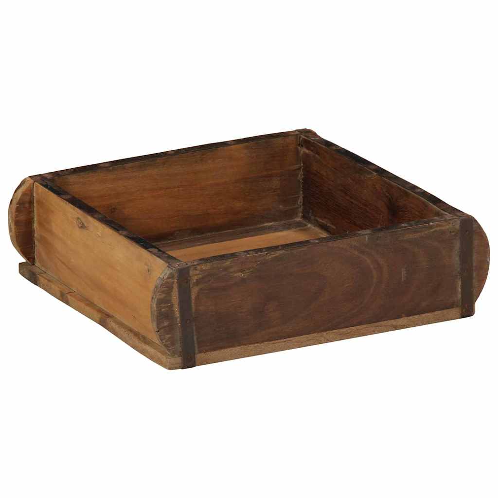 Tablett 4 pcs Braun 29 x 31 x 10 cm Massives upgecyceltes Holz