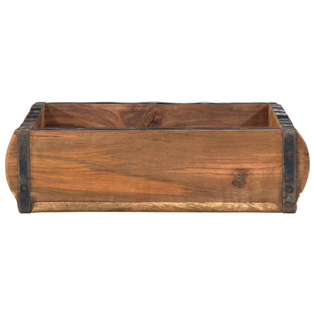 Tablett 4 pcs Braun 29 x 31 x 10 cm Massives upgecyceltes Holz
