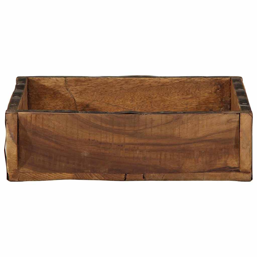 Tablett 4 pcs Braun 29 x 31 x 10 cm Massives upgecyceltes Holz