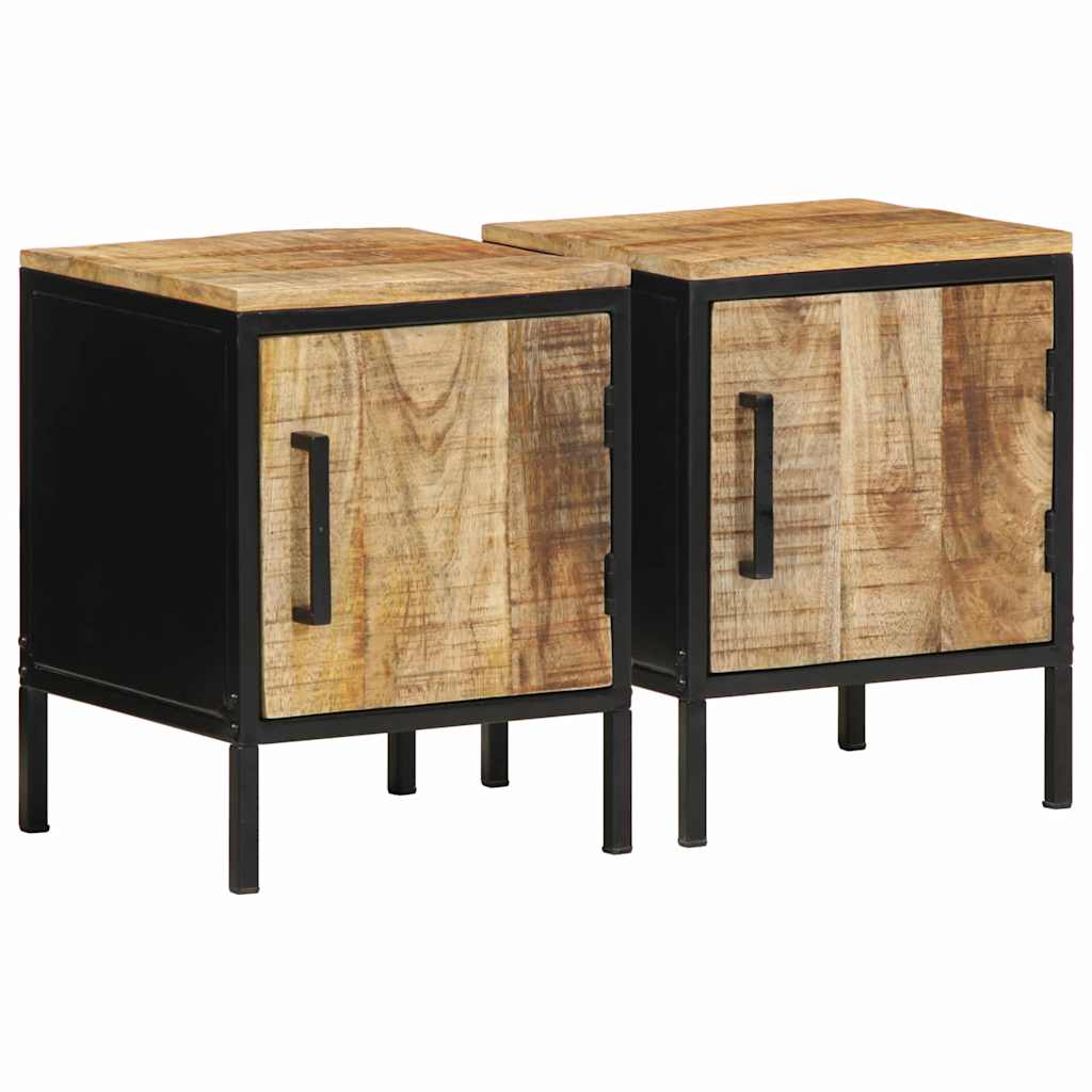 Nachttisch 2 stk. Braun und Schwarz 30 x 30 x 40 cm