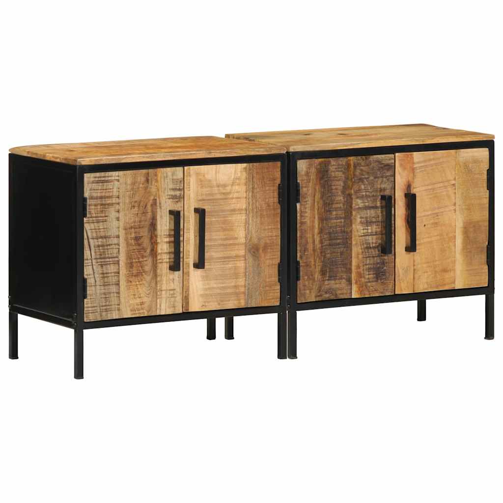 Nachttisch 2 stk. Braun und Schwarz 50 x 30 x 45 cm