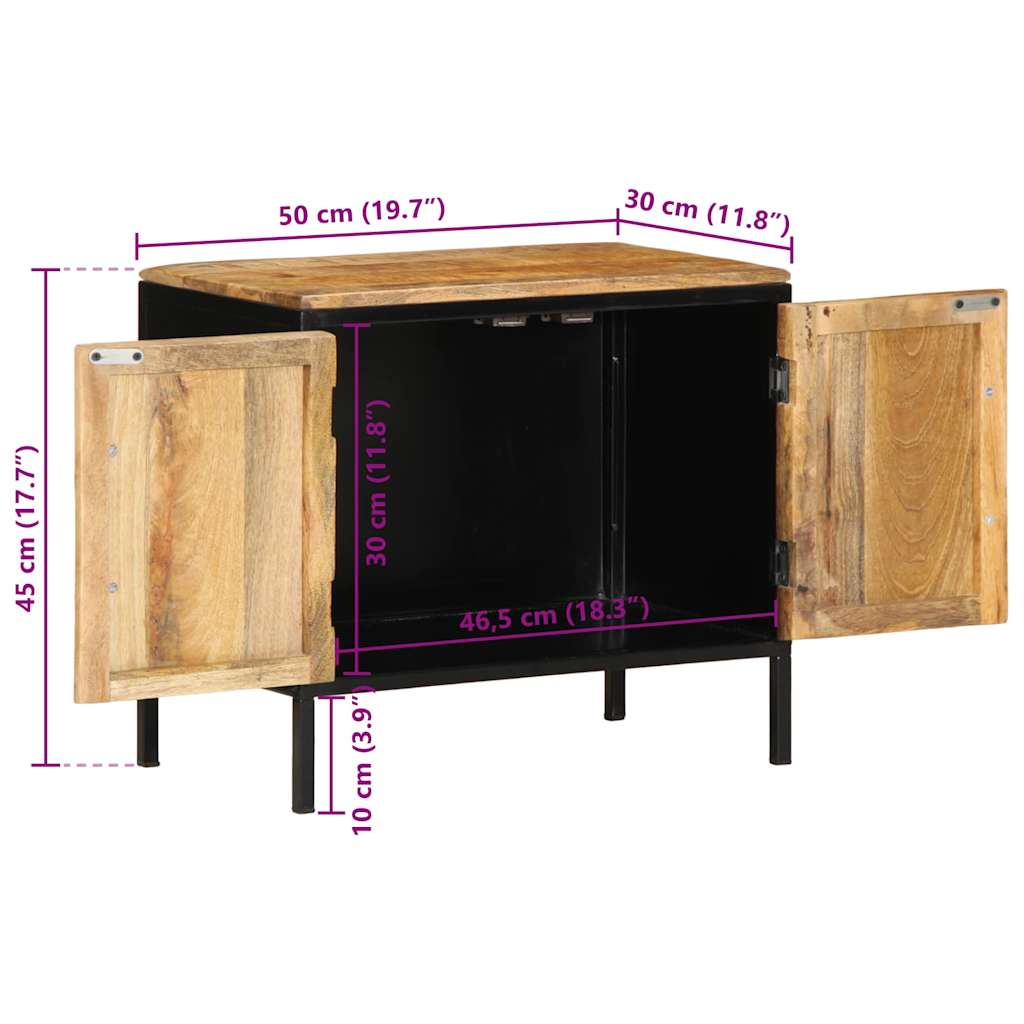Nachttisch 2 stk. Braun und Schwarz 50 x 30 x 45 cm