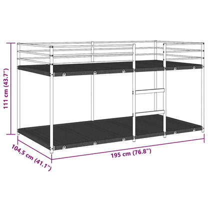 Etagenbett ohne Matratze Schwarz 100x190 cm Stahl
