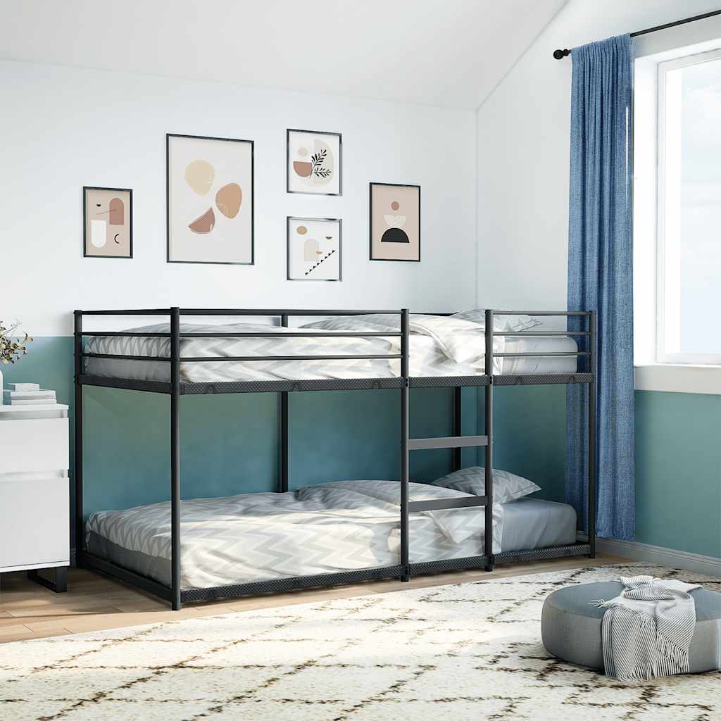 Etagenbett ohne Matratze Schwarz 107x203 cm Stahl