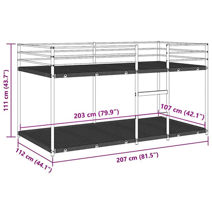 Etagenbett ohne Matratze Schwarz 107x203 cm Stahl