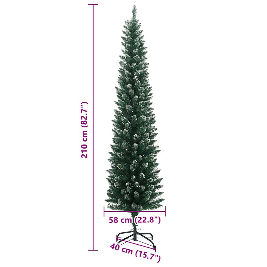 Künstlicher Weihnachtsbaum Schlank 300 LEDs 210 cm