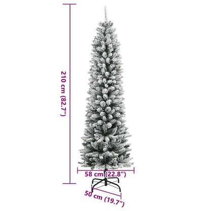 Künstlicher Weihnachtsbaum mit Schnee 300 LEDs 210 cm