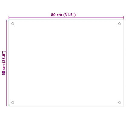 Küchenrückwände 2 Stk. Transparent 80x60 cm Hartglas