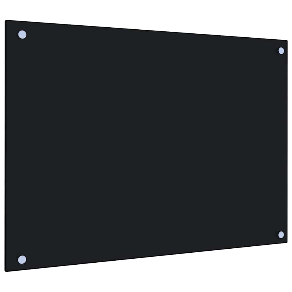 Küchenrückwände 2 Stk. Schwarz 70x50 cm Hartglas